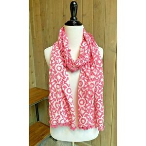 Roberta Roller Rabbit Scarf Pom Pom Pink